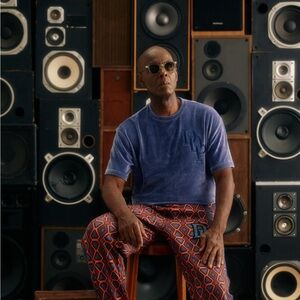 Puma x Dapper Dan Velour Stone Embroidered Indigo Blue T-Shirt